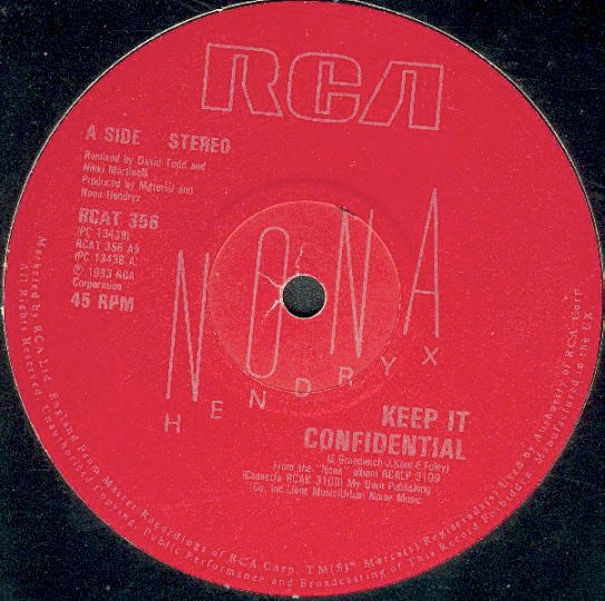 Nona Hendryx – Keep It Confidential 12" vinyl record, image 1 of 2