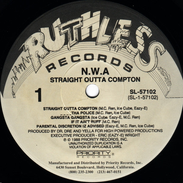 N.W.A. – Straight Outta Compton LP vinyl record, image 3 of 5