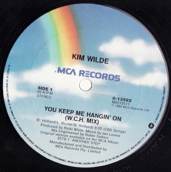 Kim Wilde – You Keep Me Hangin' On (Extended Mix) 12" vinyl record, image 3 of 4