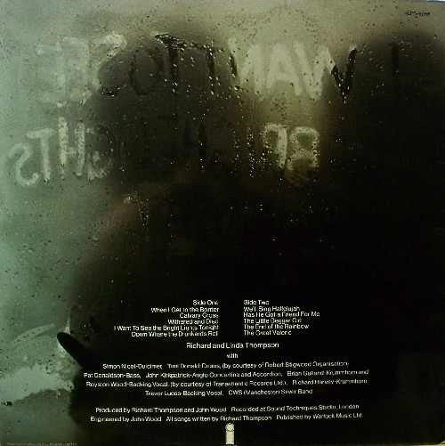 Richard & Linda Thompson – I Want To See The Bright Lights Tonight LP vinyl record, image 2 of 4