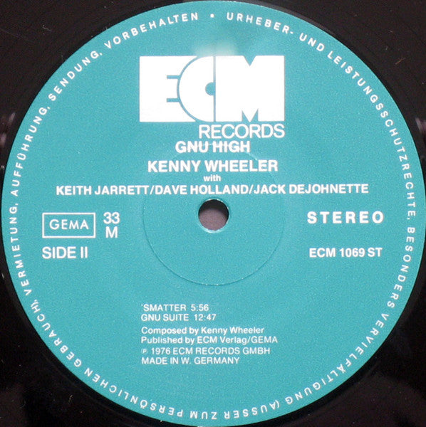 Kenny Wheeler – Gnu High LP vinyl record, image 4 of 4