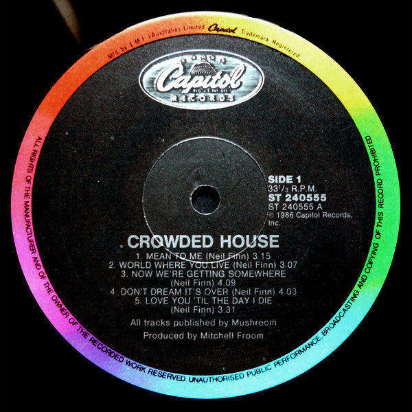 Crowded House – Crowded House LP vinyl record, image 3 of 6