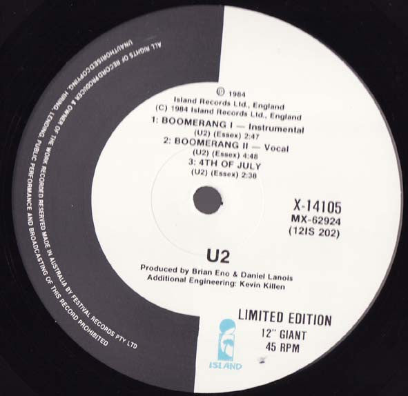 U2 – Pride (In The Name Of Love) 12" vinyl record, image 4 of 4