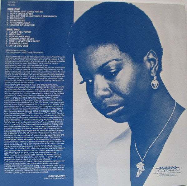 Nina Simone – My Baby Just Cares For Me LP vinyl record, image 2 of 4