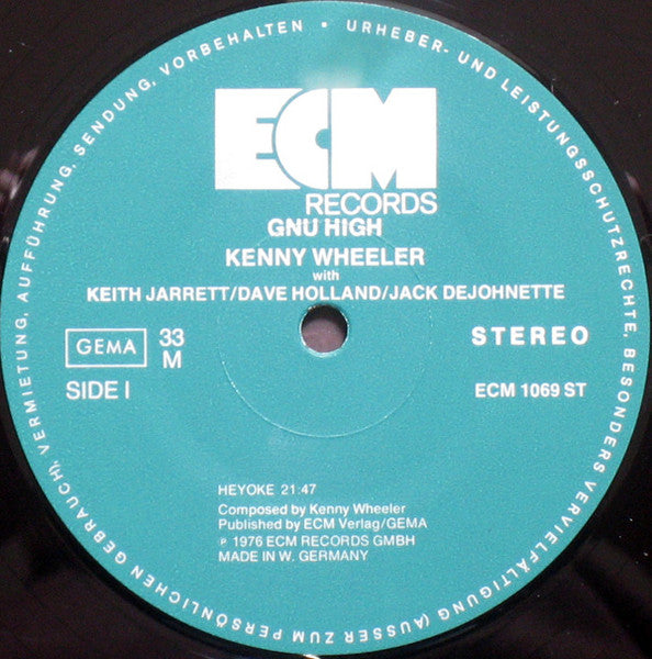 Kenny Wheeler – Gnu High LP vinyl record, image 3 of 4