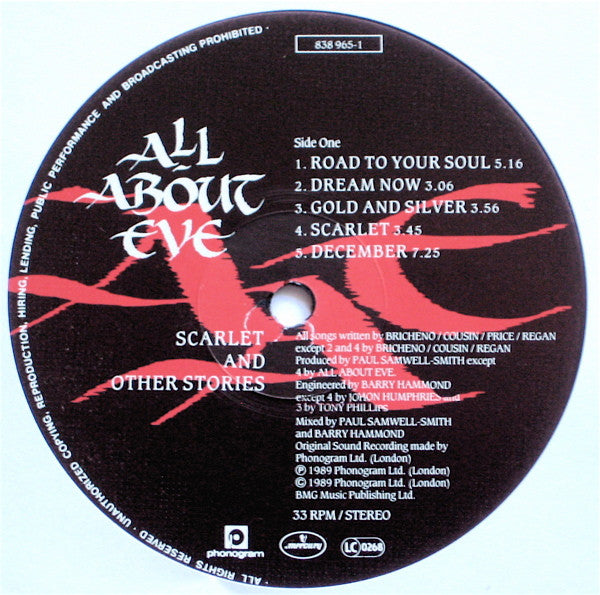 All About Eve – Scarlet And Other Stories LP vinyl record, image 5 of 6