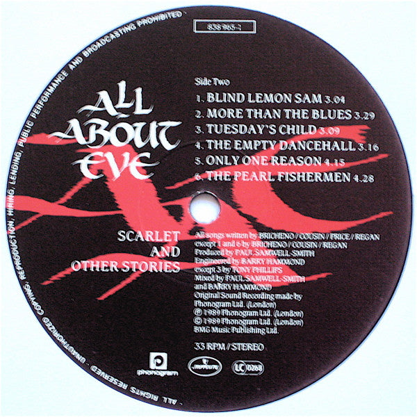 All About Eve – Scarlet And Other Stories LP vinyl record, image 6 of 6