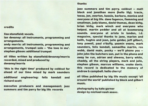 Lisa Stansfield – Affection LP vinyl record, image 6 of 6