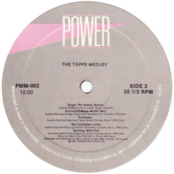 Various, Tapps – Powermixer II / The Tapps Medley 12" vinyl record, image 2 of 3