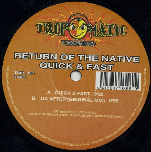 Return Of The Native – Quick & Fast 12" vinyl record, image 1 of 3