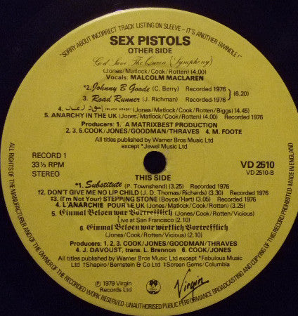 Sex Pistols – The Great Rock 'N' Roll Swindle (2xLP) LP vinyl record, image 6 of 10