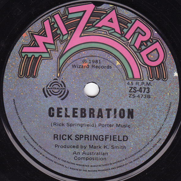 Rick Springfield – Jessie's Girl 7" vinyl record, image 2 of 2