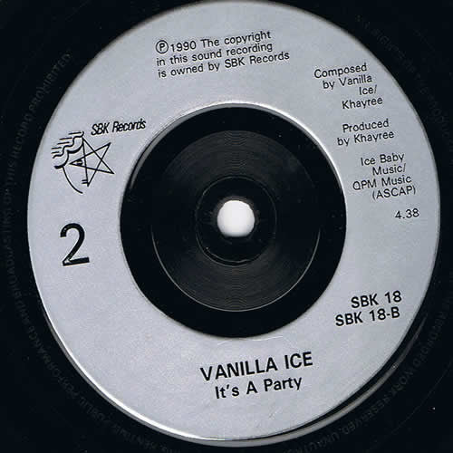 Vanilla Ice – Ice Ice Baby 7" vinyl record, image 4 of 4