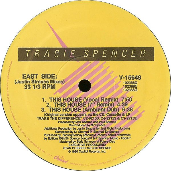 Tracie Spencer – This House 12" vinyl record, image 4 of 5
