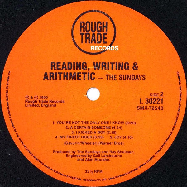 The Sundays – Reading, Writing And Arithmetic LP vinyl record, image 4 of 4