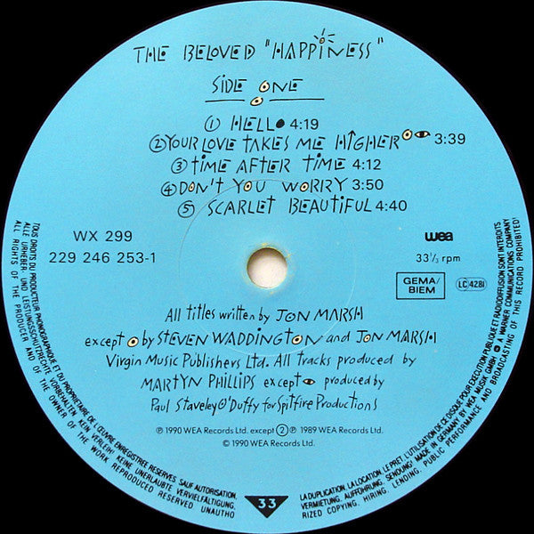 The Beloved – Happiness LP vinyl record, image 5 of 6