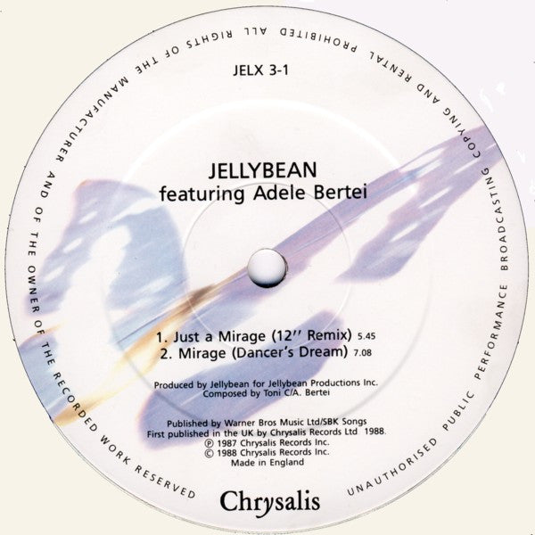 John "Jellybean" Benitez, Adele Bertei – Just A Mirage 12" vinyl record, image 3 of 4