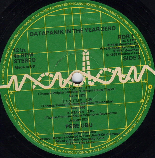 Pere Ubu – Datapanik In The Year Zero 12" vinyl record, image 4 of 4
