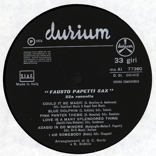 Fausto Papetti – 22ª Raccolta LP vinyl record, image 5 of 5