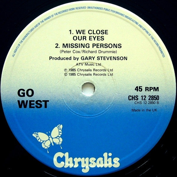 Go West – We Close Our Eyes (Total Overhang Mix) 12" vinyl record, image 4 of 7