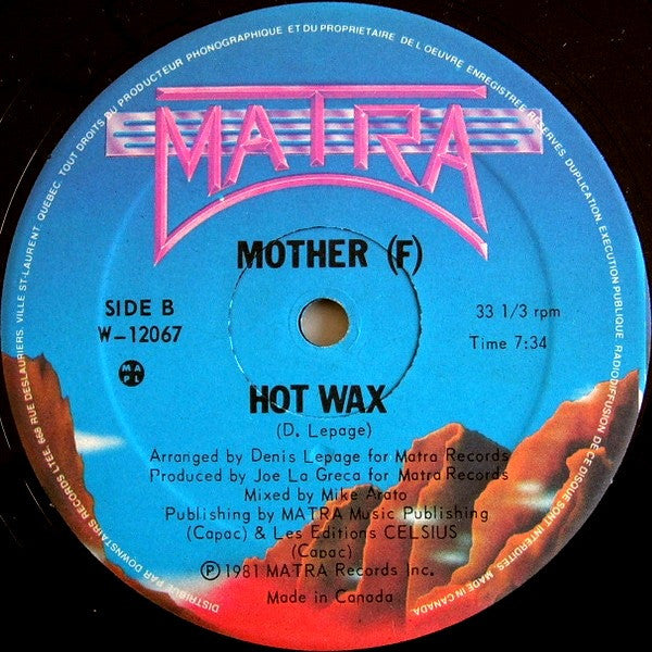 Mother (F) – Hot Wax 12" vinyl record, image 2 of 4