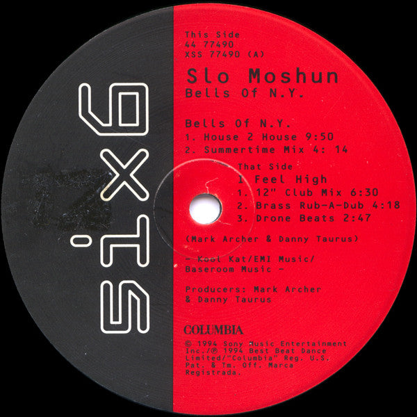 Slo Moshun – Bells Of N.Y. / I Feel High 12" vinyl record, image 2 of 4