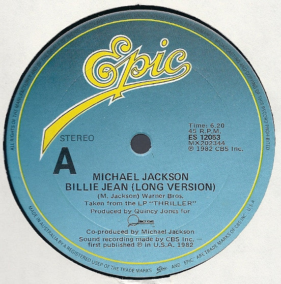 Michael Jackson – Billie Jean 12" vinyl record, image 2 of 3