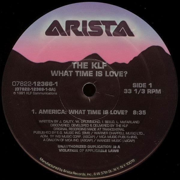 The KLF – What Time Is Love? 12" vinyl record, image 3 of 4