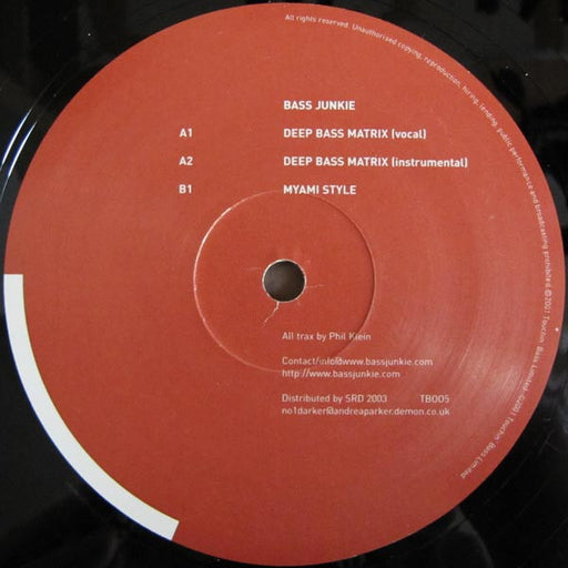 Bass Junkie – Deep Bass Matrix 12" vinyl record, image 1 of 2