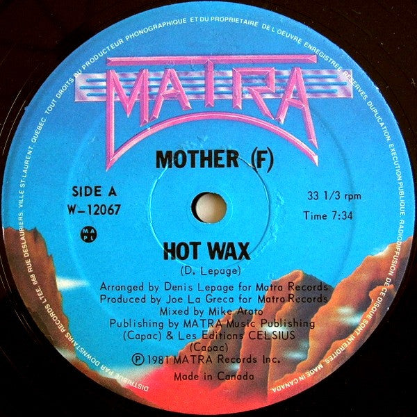 Mother (F) – Hot Wax 12" vinyl record, image 1 of 4