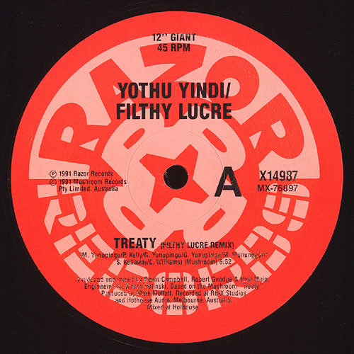Yothu Yindi – Treaty (The Filthy Lucre Remix) 12" vinyl record, image 2 of 3