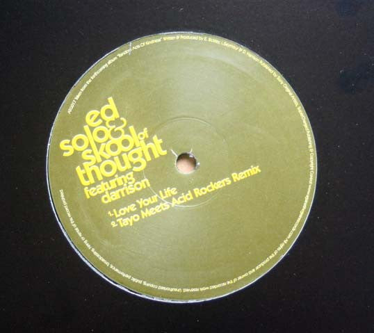 Ed Solo & Skool Of Thought, MC Darrison – Love Your Life 12" vinyl record, image 3 of 4
