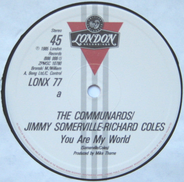 The Communards – You Are My World 12" vinyl record, image 3 of 4