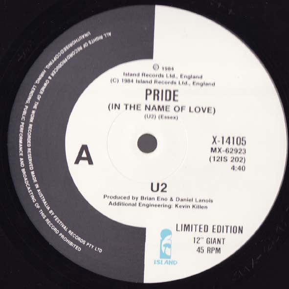U2 – Pride (In The Name Of Love) 12" vinyl record, image 3 of 4