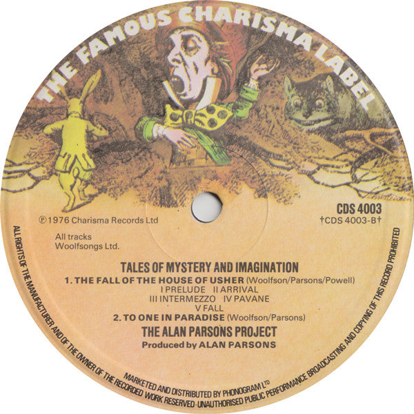 The Alan Parsons Project – Tales Of Mystery And Imagination • Edgar Allan Poe LP vinyl record, image 5 of 10