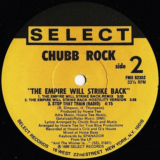 Chubb Rock – Stop That Train / The Empire Will Strike Back 12" vinyl record, image 4 of 4