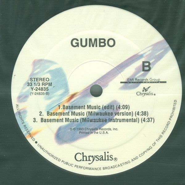 Gumbo – Basement Music 12" vinyl record, image 3 of 3