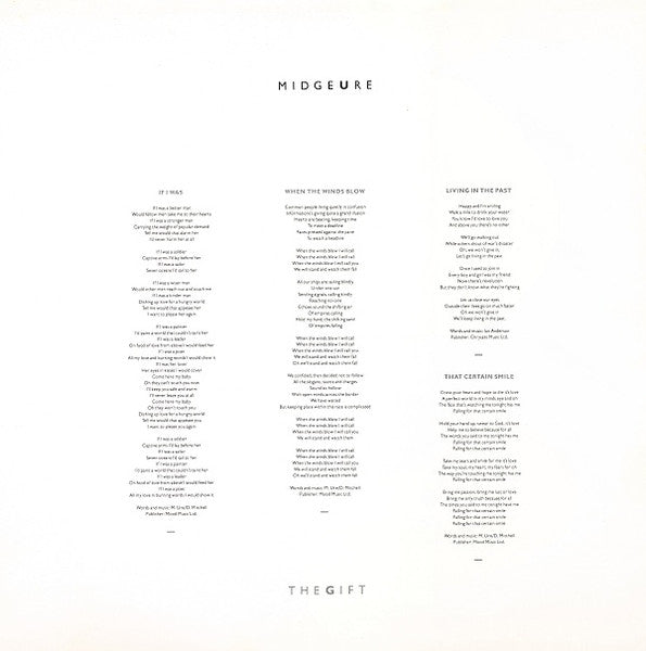 Midge Ure – The Gift LP vinyl record, image 5 of 7