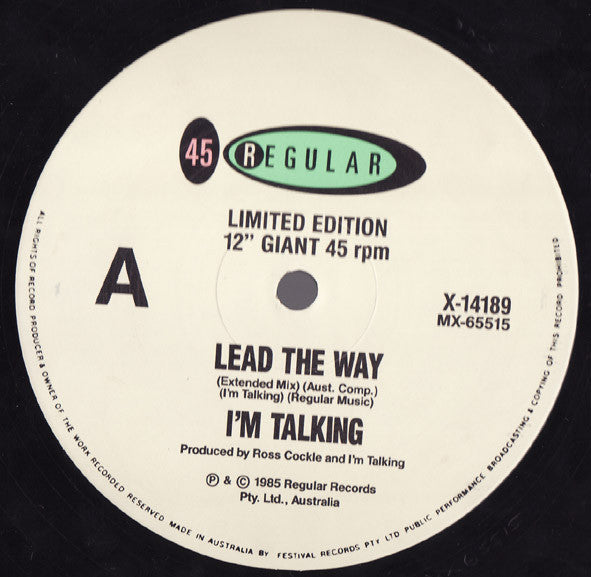 I'm Talking – Lead The Way 12" vinyl record, image 3 of 3
