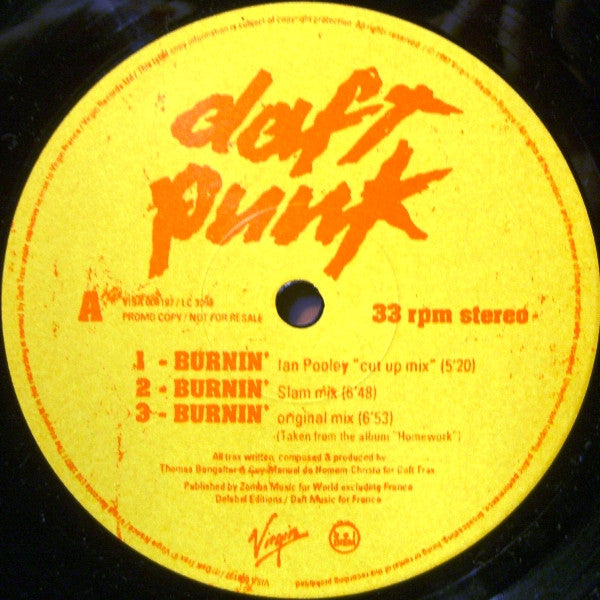 Daft Punk – Burnin' 12" vinyl record, image 1 of 4