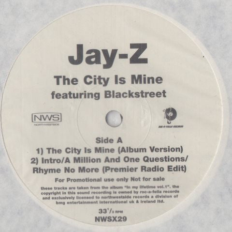 Jay-Z, Blackstreet – The City Is Mine 12" vinyl record, image 1 of 2