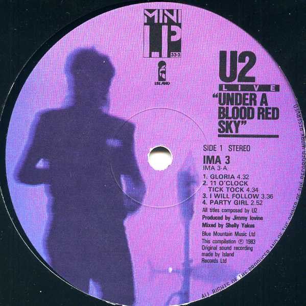 U2 – Live "Under A Blood Red Sky" LP vinyl record, image 3 of 4