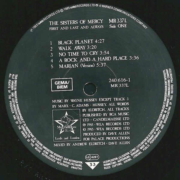 The Sisters Of Mercy – First And Last And Always LP vinyl record, image 3 of 10