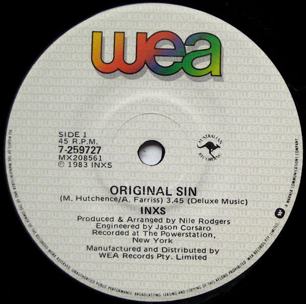 INXS – Original Sin 7" vinyl record, image 3 of 4