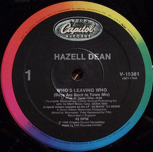 Hazell Dean – Who's Leaving Who 12" vinyl record, image 1 of 3