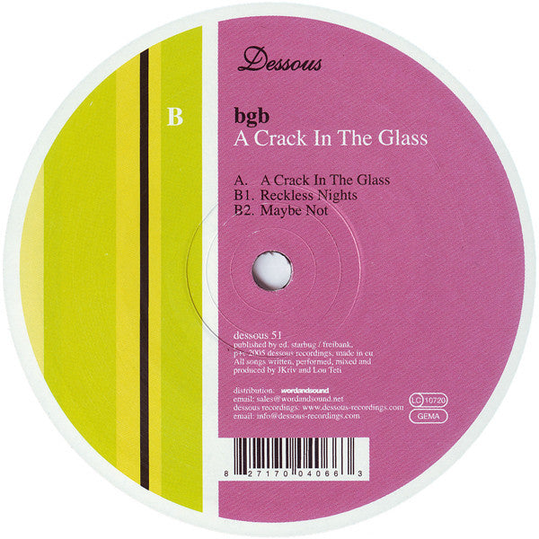Bgb – A Crack In The Glass 12" vinyl record, image 2 of 2