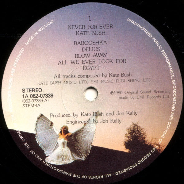 Kate Bush – Never For Ever LP vinyl record, image 5 of 8