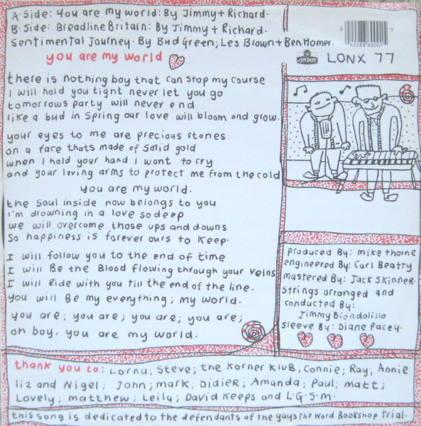 The Communards – You Are My World 12" vinyl record, image 2 of 4