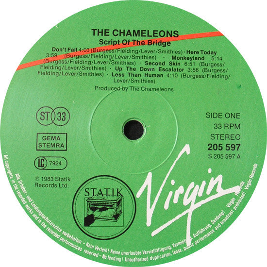 The Chameleons – Script Of The Bridge LP vinyl record, image 3 of 4