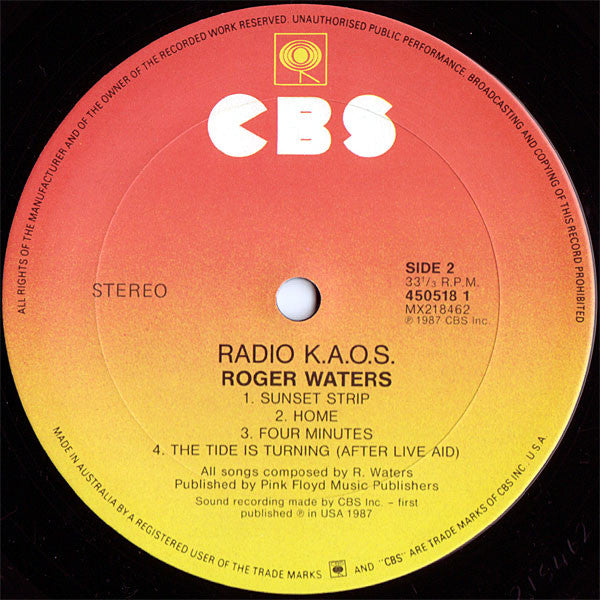 Roger Waters – Radio K.A.O.S. LP vinyl record, image 4 of 6